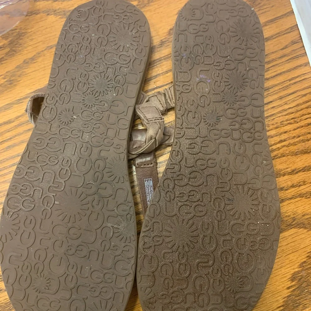 UGG Women's Brown Braided Sandals Size 8 casual hippie, festival Boho flat fun - Picture 11 of 11